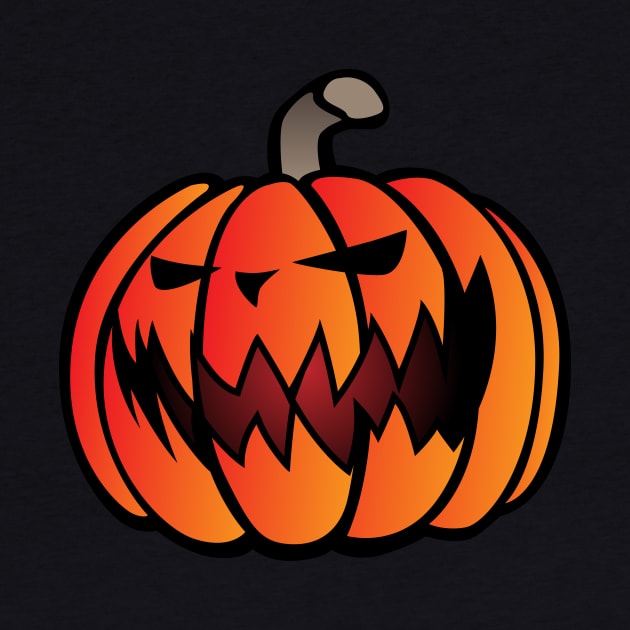 Halloween Scary Pumpkin Cartoon Illustration by hobrath